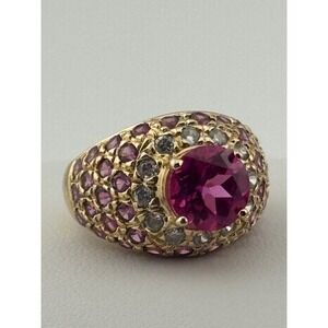 Ross Simons Sterling Silver 925 Vermeil Multicolor Stone Cocktail Ring Size 5